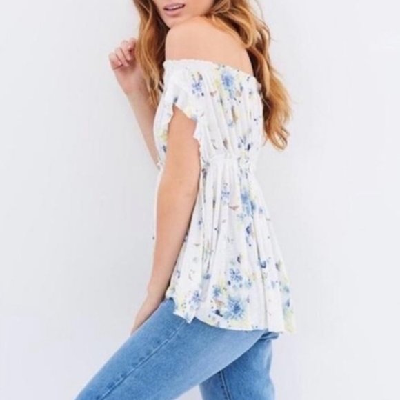 We The Free Sam Off The Shoulder Floral Top L - Picture 3 of 8